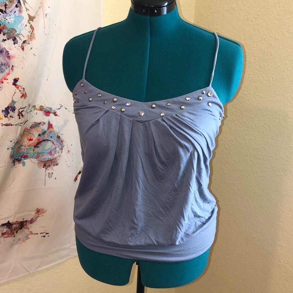 Embellished Bluish-Gray Top